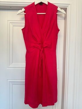 THEORY HOT PINK LINEN SLEEVELESS DRESS KENZA SIZE 4